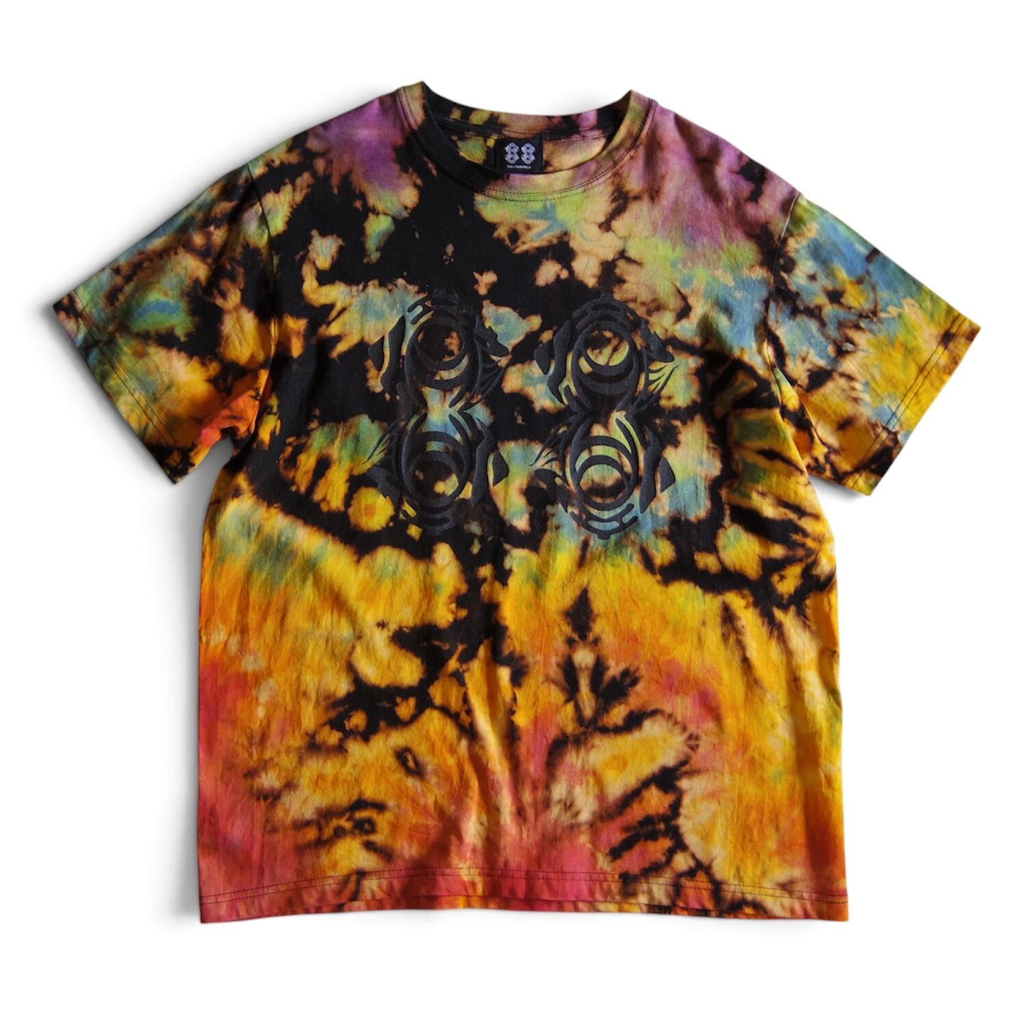 "88 LOGO" TIE DYE ORGANIC COTTON T-SHIRT / タイダイ 抜染 オーガニックコットン Tシャツ -M- 【送料無料】