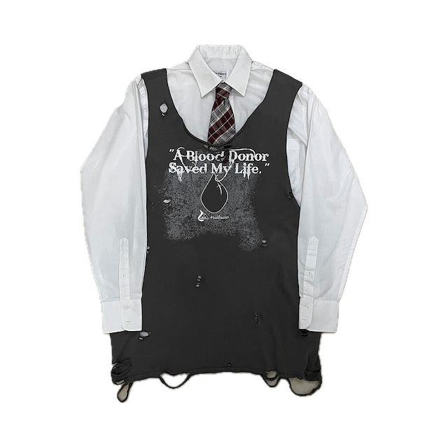YSL shirt-tie & destroy vest【3set】