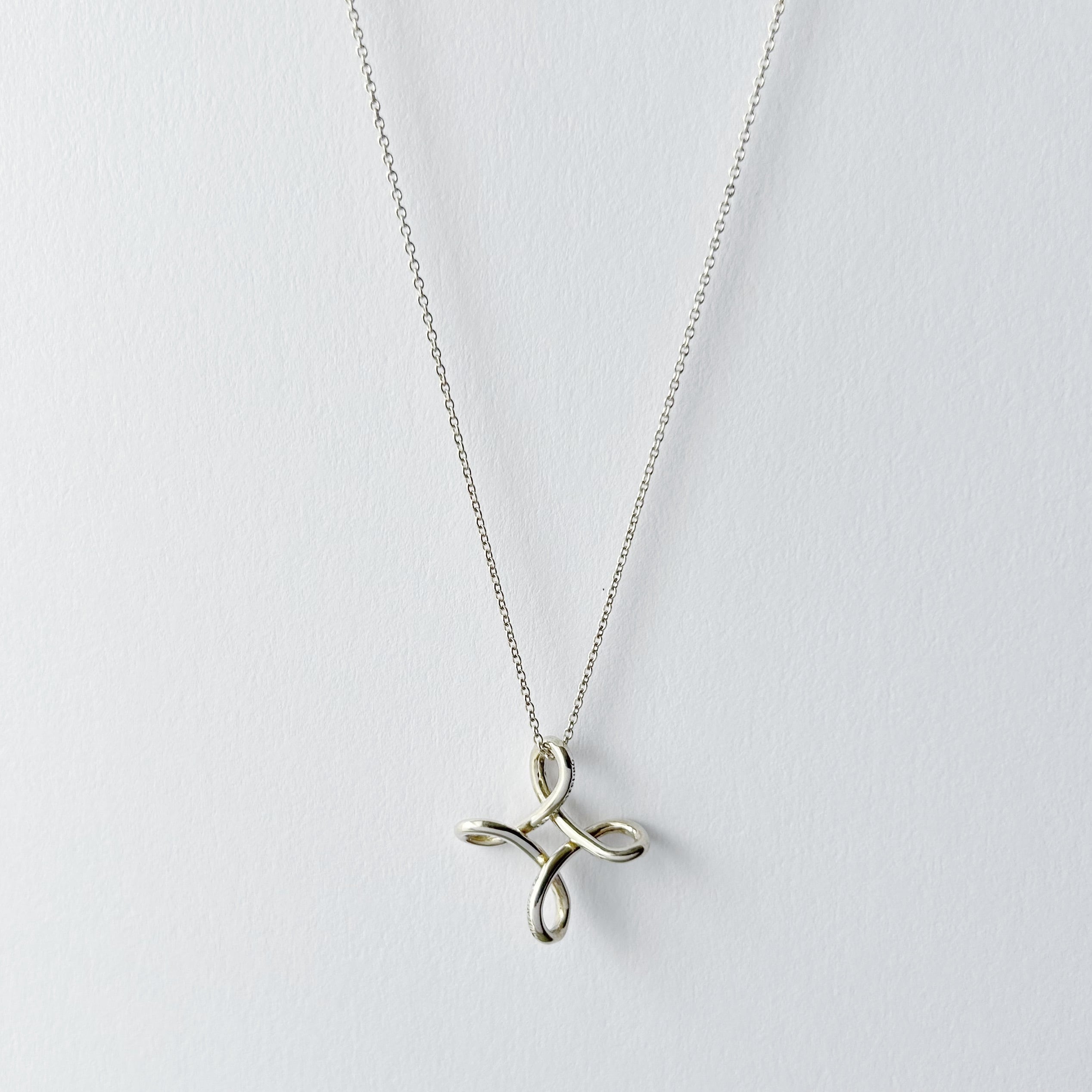 T7136】Tiffany&Co. Infinity cross necklace/silver925/ティファニー