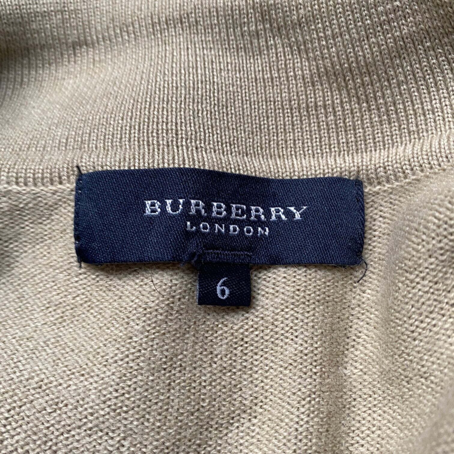 バーバリー ロンドン ニット セーター 半袖 ロゴ 刺繍 ベージュ 40