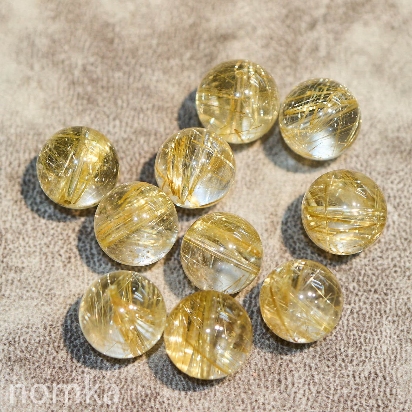 ルチルクォーツ【14mm/AAA/ブラジル産】ビーズ／一粒売り | nomka