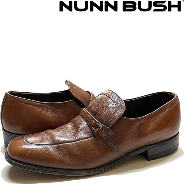 1点物◇ビンテージ70s茶Nunn Bushレザーシューズ革靴ローファー古着29