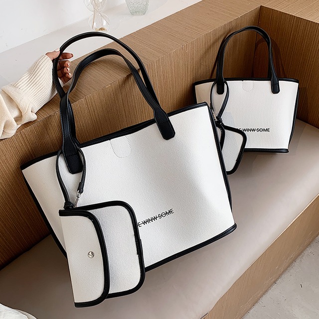 大容量バッグレディース2020新しい流行のカジュアルオールマッチキャンバスバッグネットレッドテクスチャポータブルショルダーバッグトートバッグ Tiancai_Wing_Bag86392667862