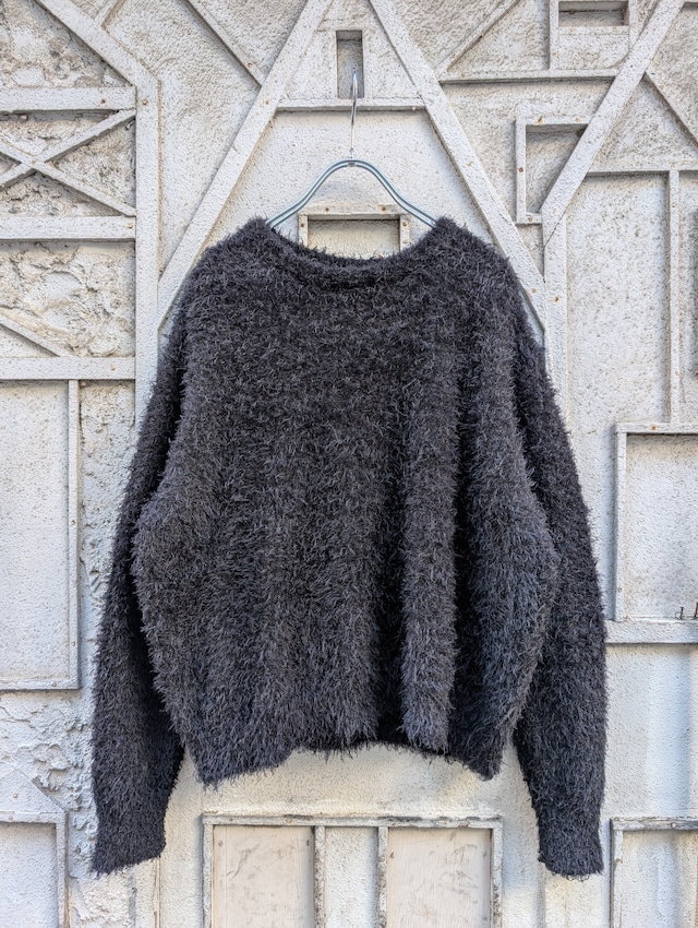 "BLACK SHAGGY KNIT"