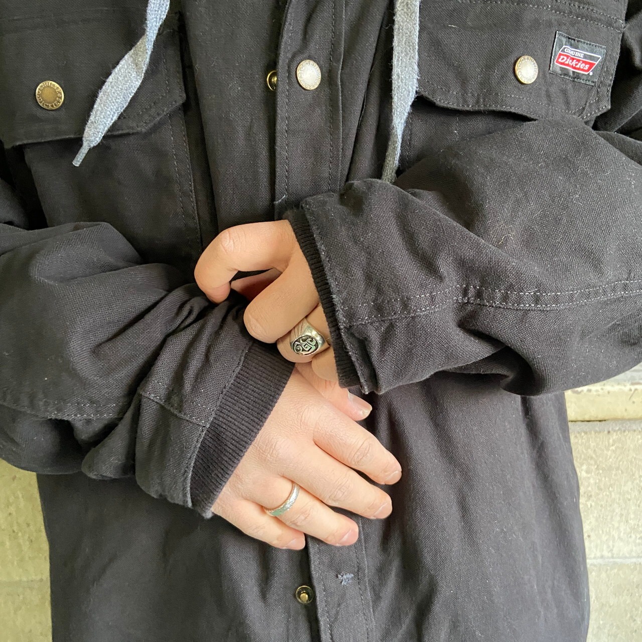 Dickies ディッキーズ ダック地 フード付き フェイクレイヤード ワーク 