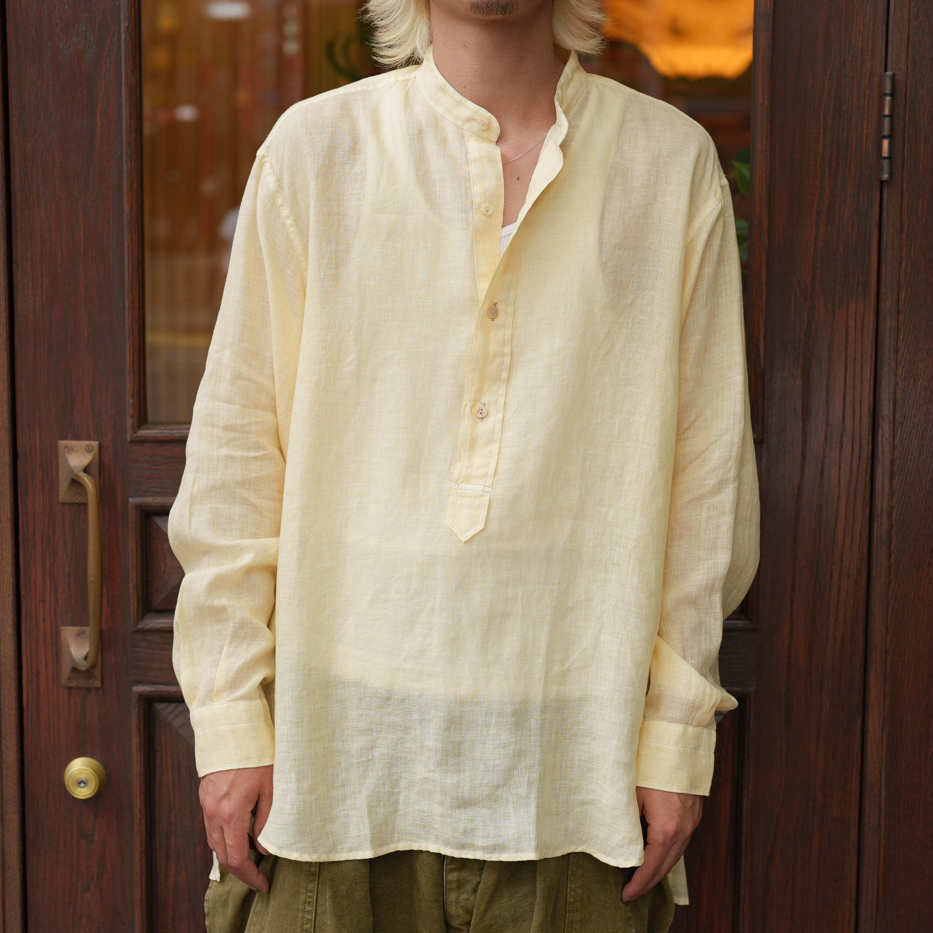 MAATEE&SONS for khaki "ドS LINEN PULLOVER SHIRT"