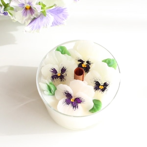 ビオラのグラスキャンドル