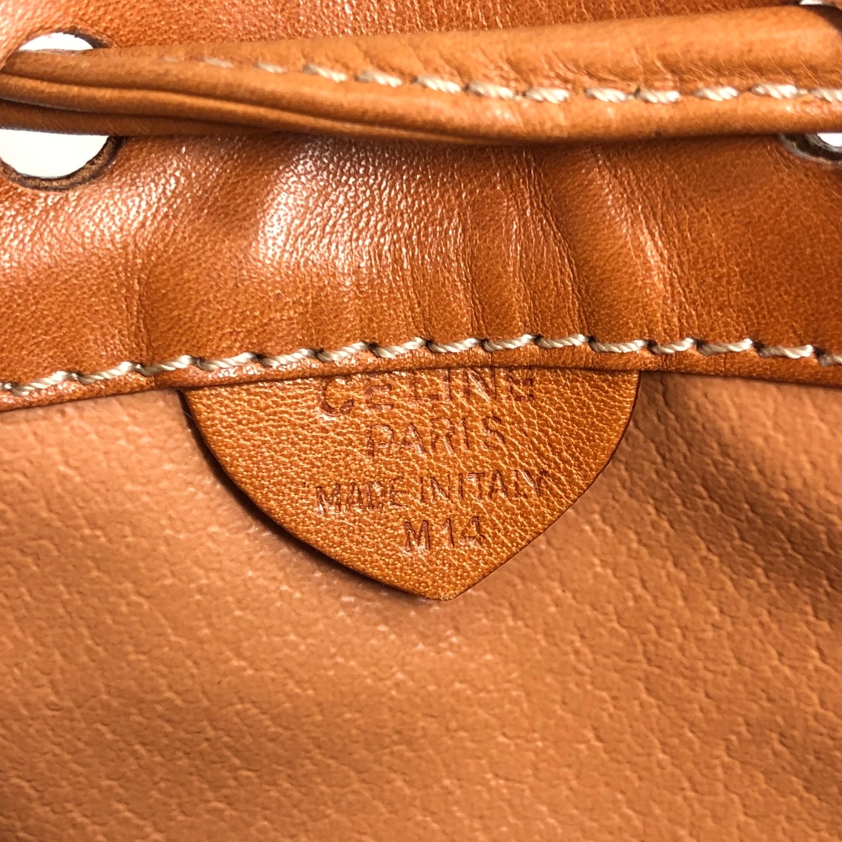 CELINE セリーヌ マカダム ショルダーバッグ ブラウン ブラゾン型押し