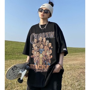 【トップス】ヒップホップヴィンテージキャラクタープリント半袖Tシャツ 2204211330J