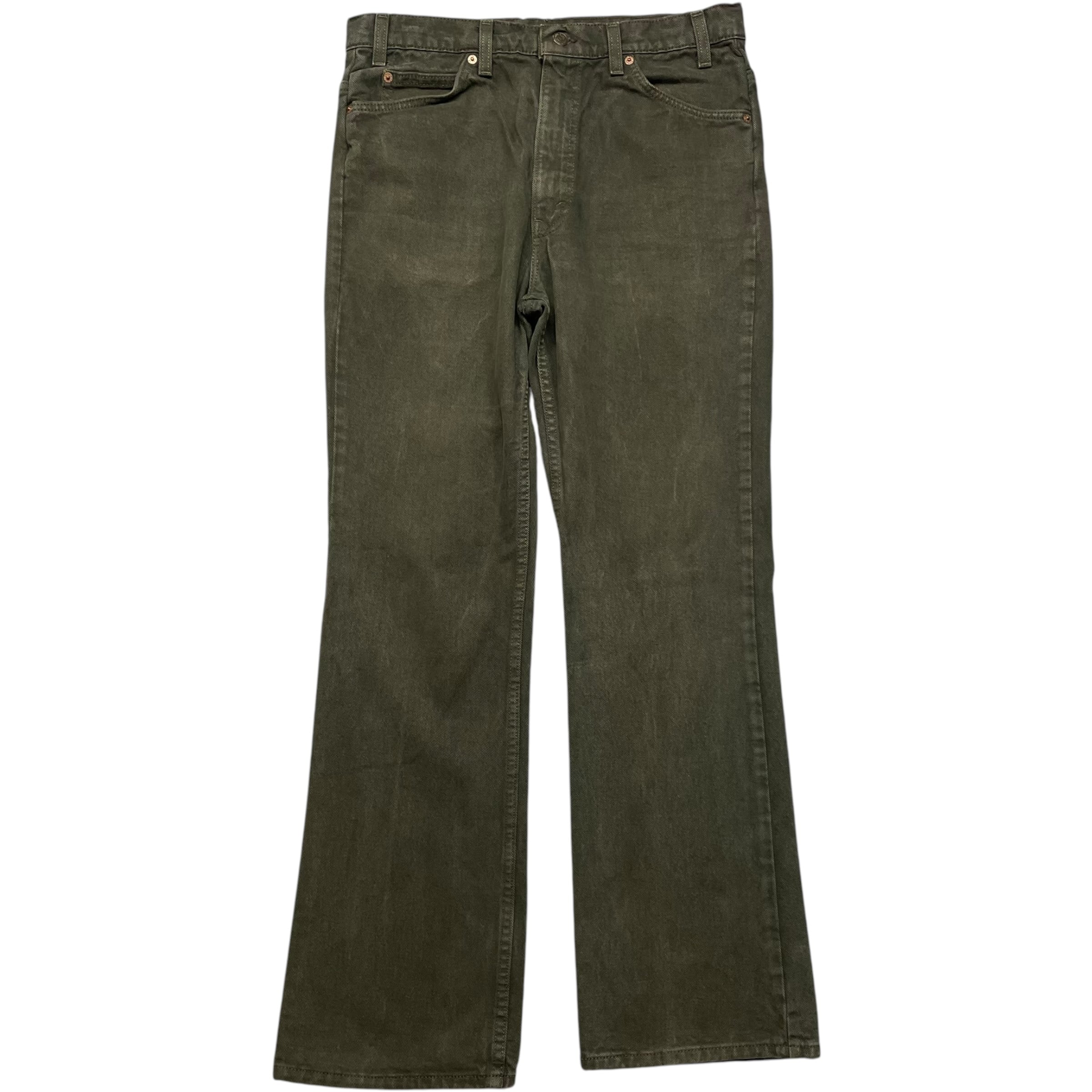 《実寸 W35L32》 Levi's リーバイス 517 デニムパンツ フレアパンツ オリーブ USA製 90年代 vintage no.7174