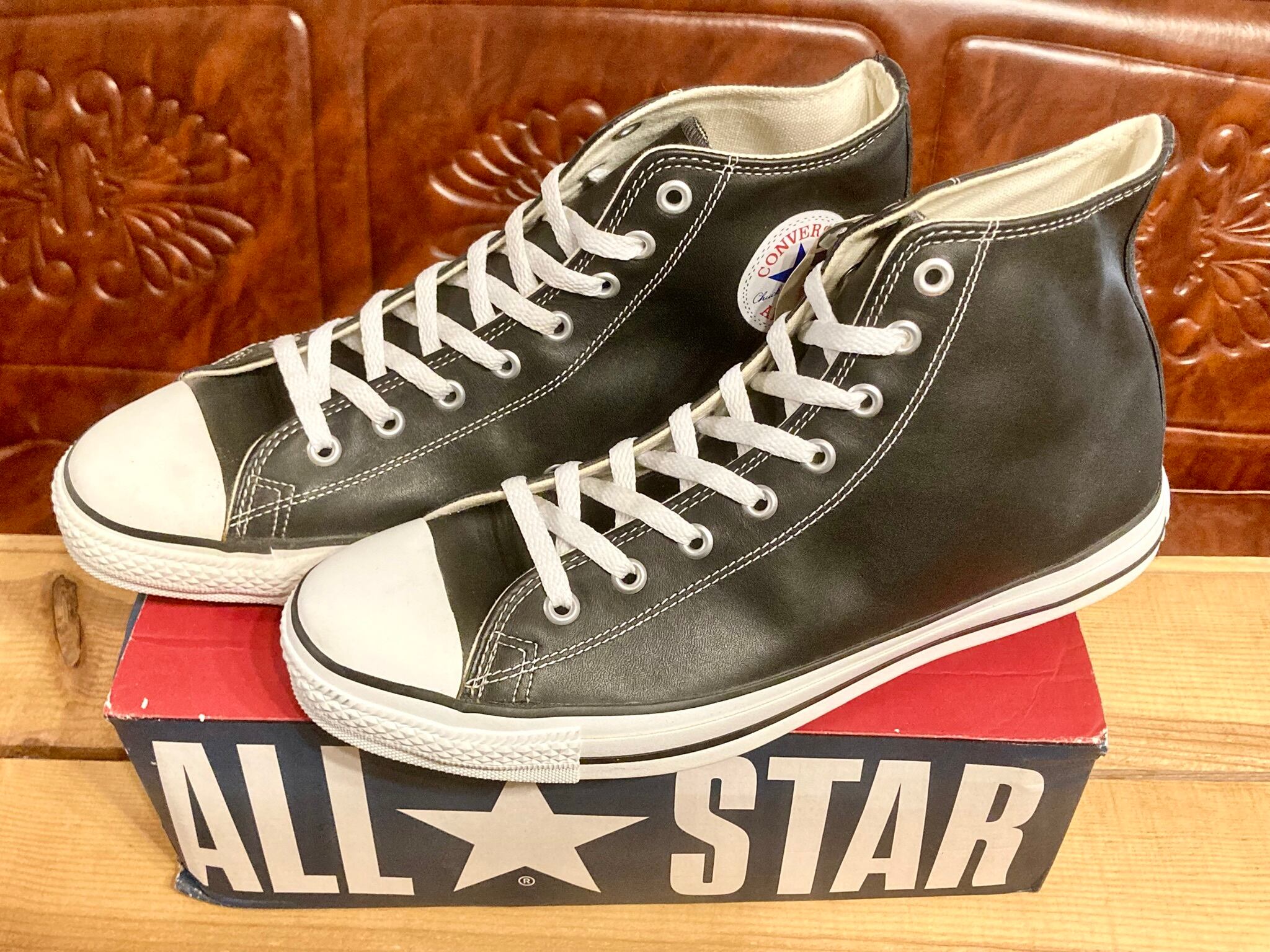 converse(コンバース)ALL STAR LEATHER(オールスター レザー)Hi 黒 11 29.5cm 90s USA 255