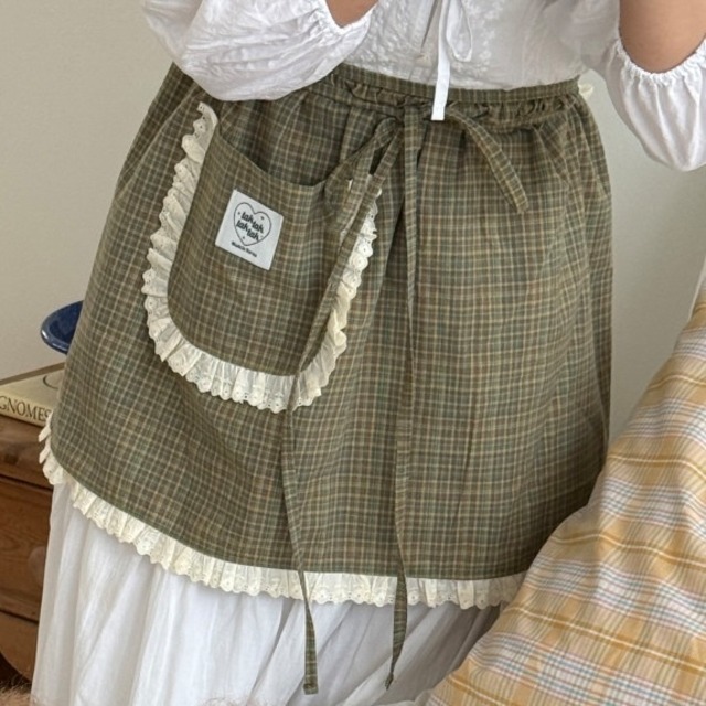 【予約】Antique Check Series (Apron) 飼い主様用 / tak tak tak tak　韓国犬服