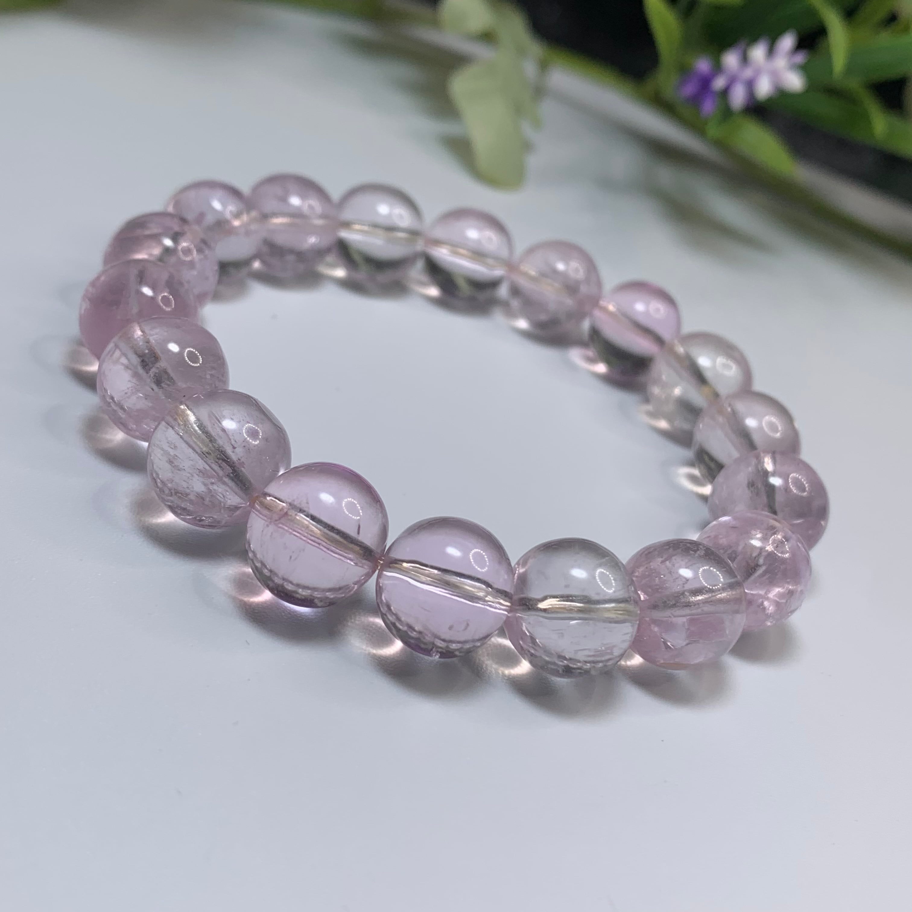 オールピンク☆超透明ピンククンツァイトブレスレット | TREASUREWORLD〜Fluorite〜