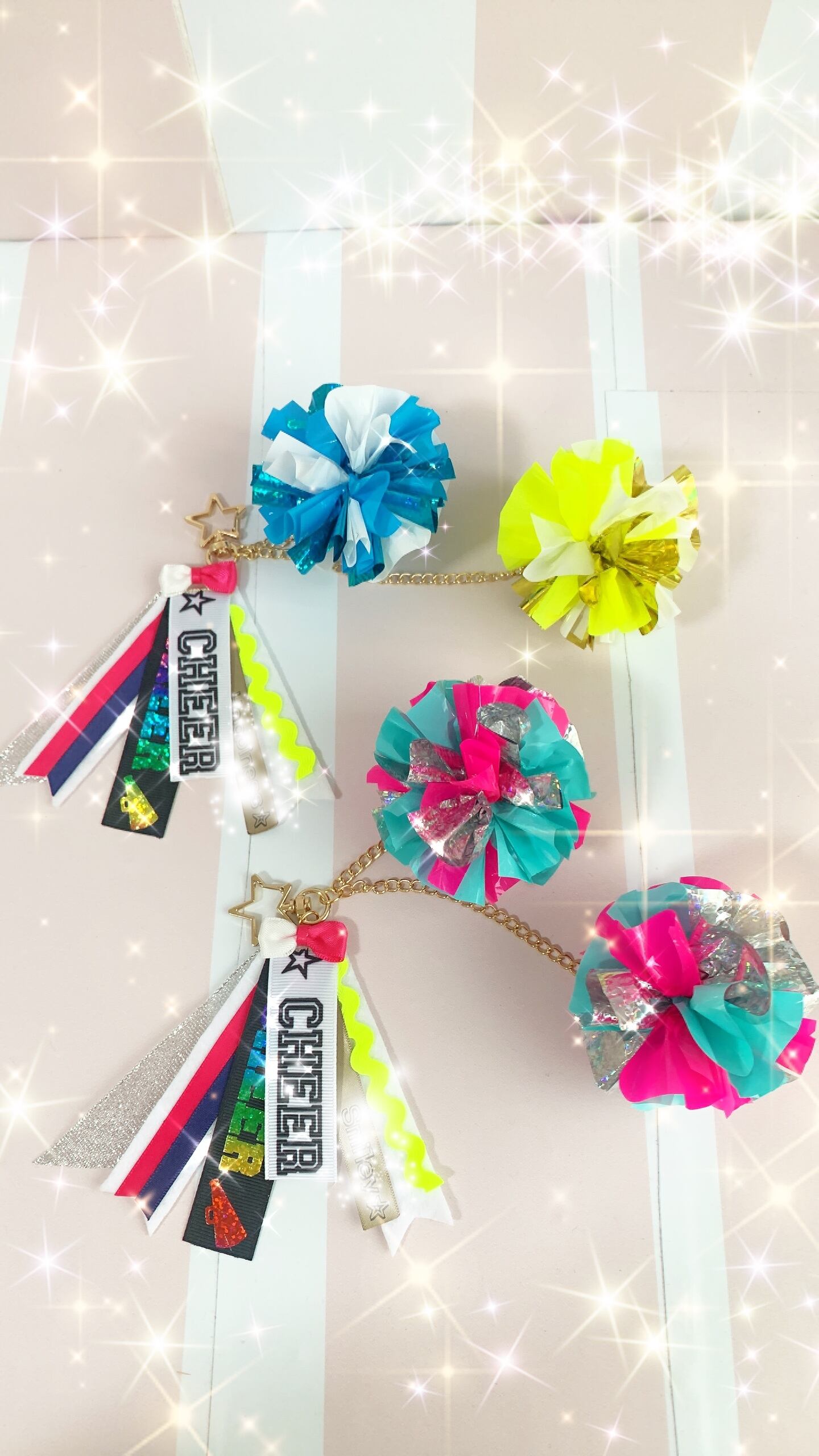 G88様専用☆ チア ポンポンキーホルダー 数量限定】☆ゆめ色