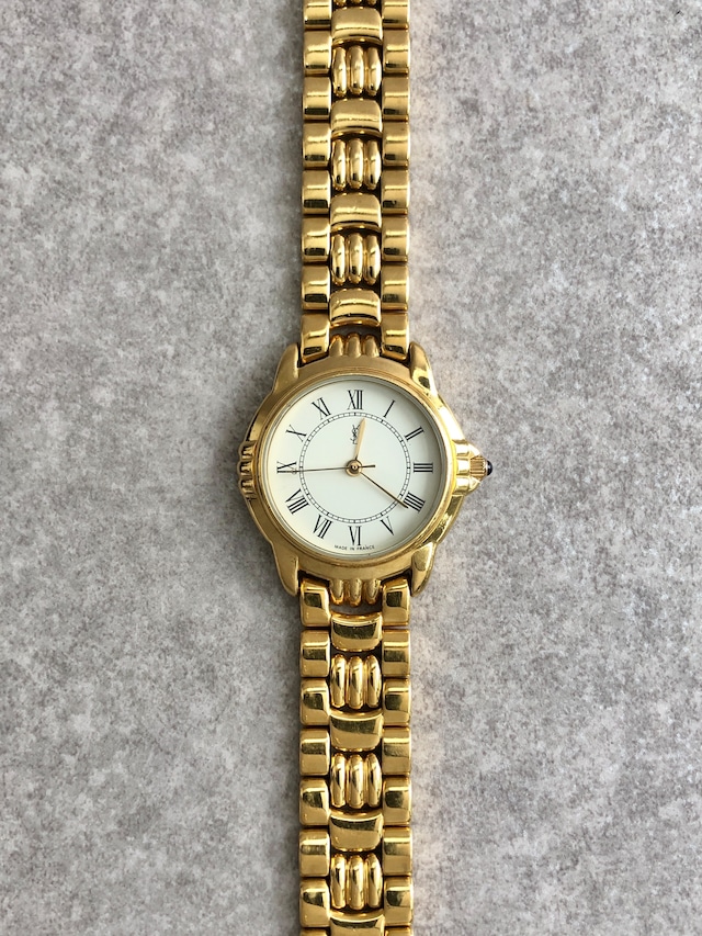 Yves Saint Laurent イヴ・サンローラン 腕時計 ゴールド ローマ ステンレススチール クウォーツ  601948 vintage ヴィンテージ オールド vfcdc4