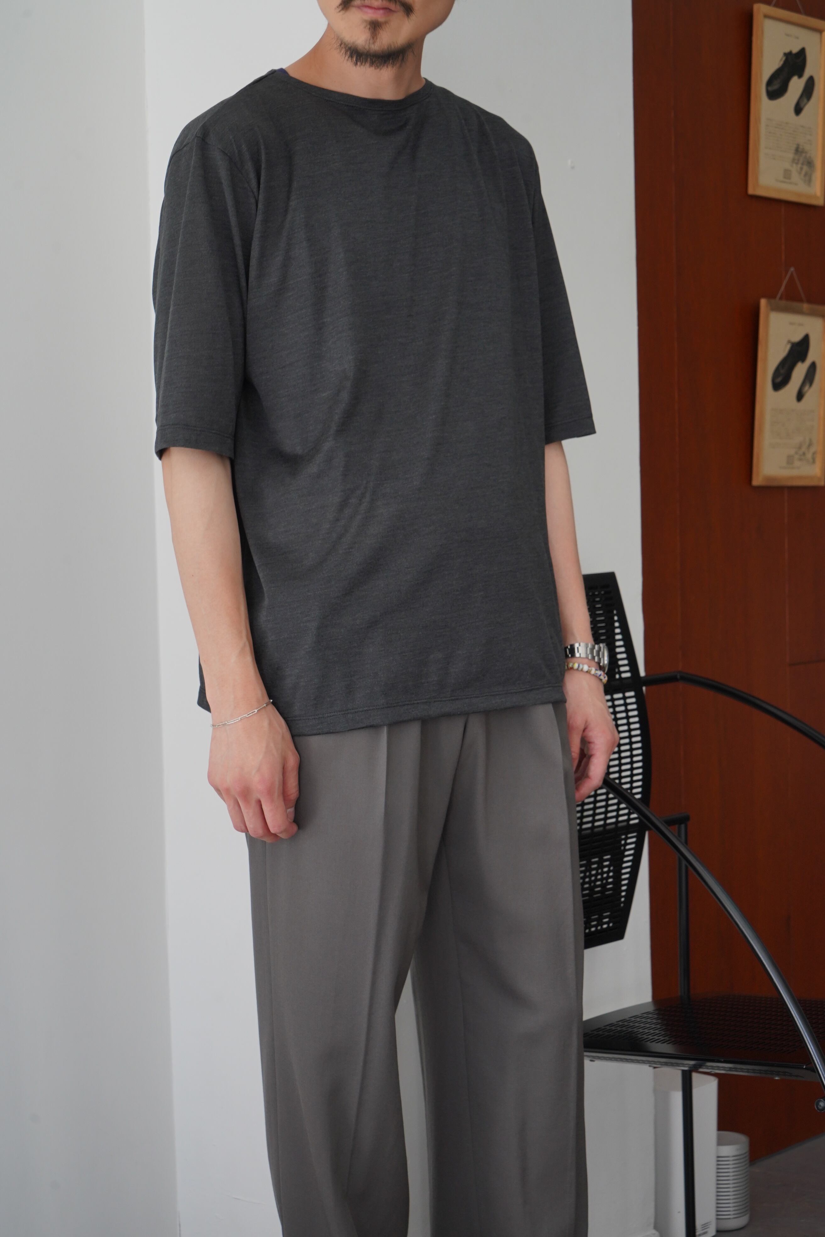 MAATEE&SONS Linn EX.SILK BOATNECK TEE 黒 MAATEE&SONS / EX.SILK