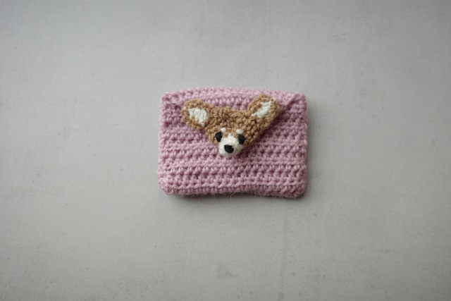 チワワのミニミニポーチ・ピンク(7×5cm)