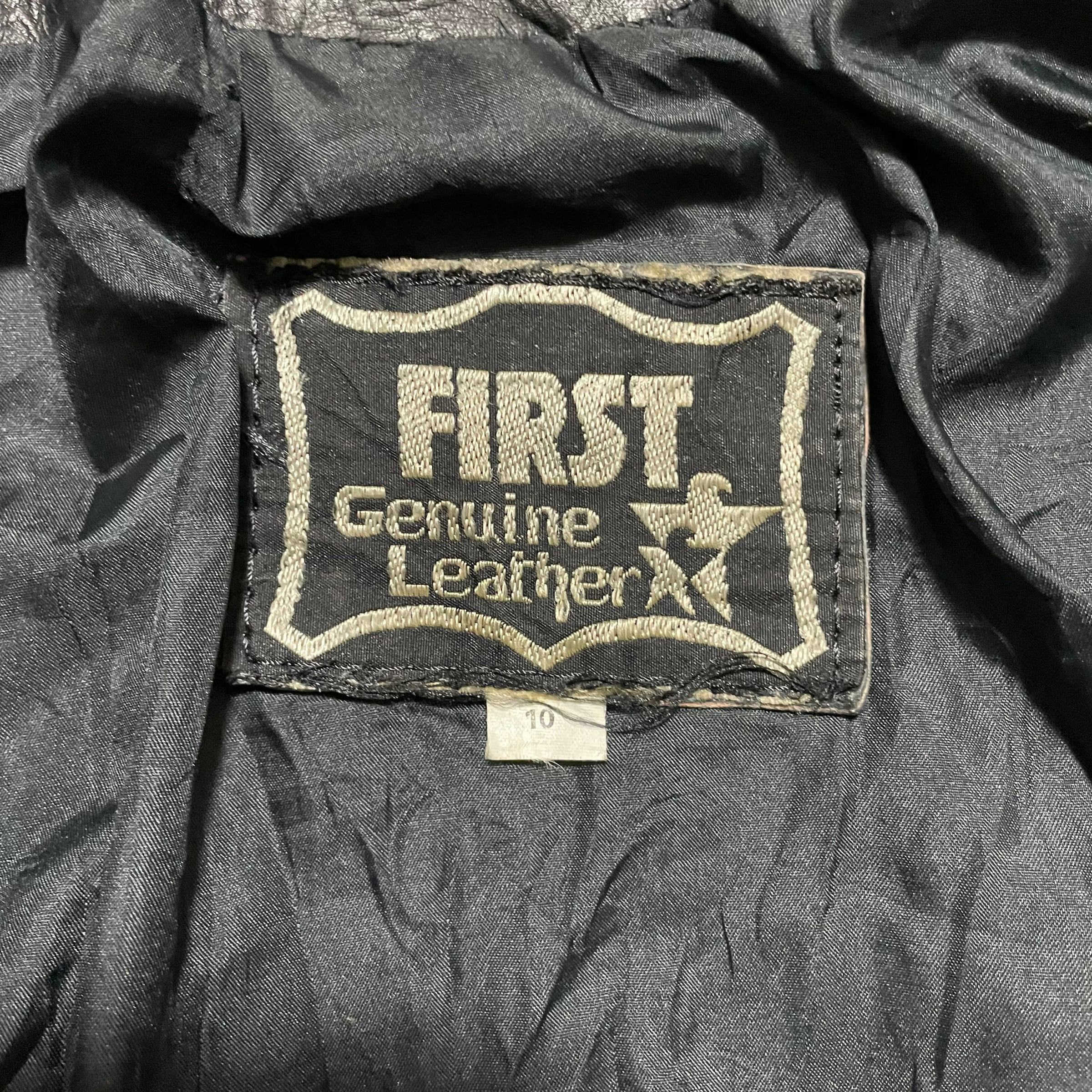 S】FIRST Genuine Leather フリンジ付き シングルライダース S】FIRST Genuine Leather フリンジ付き シングルライダース