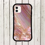 iPhoneケース シェル 貝殻模様｜ピンクオーロラのシェル柄プリント SHELL016-1