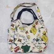 フラダンス 小物 バッグ トートバッグ カヒコ Kahiko ホワイト系 肩掛け カラフル 白 青 かわいい ハワイアン アロハ ハワイアンプリント フラ ダンス レッスン フラダンスバッグ トート ユニークデザイン ハワイ風 おしゃれ 旅行用カバン 軽量