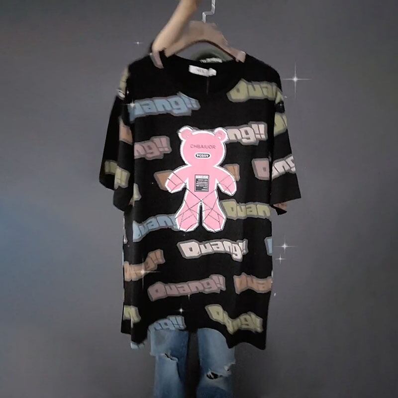 サマードレス ルーズブラウス 薄手Tシャツ 大きめサイズ 夏物 ミックスインファッション98246987730