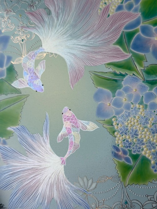 陶雅「紫陽花と熱帯魚」作品№37