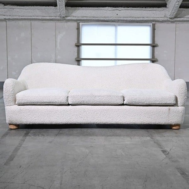 BACIO 40万「Boucle」3Pソファ Ross Cassidy オーク 楢 無垢材 トリプル 3シーター リビング バシオ ブークレ ロス・キャシディ【 中古家具/中古インテリア/USED家具ユーズド家具/リサイクル】