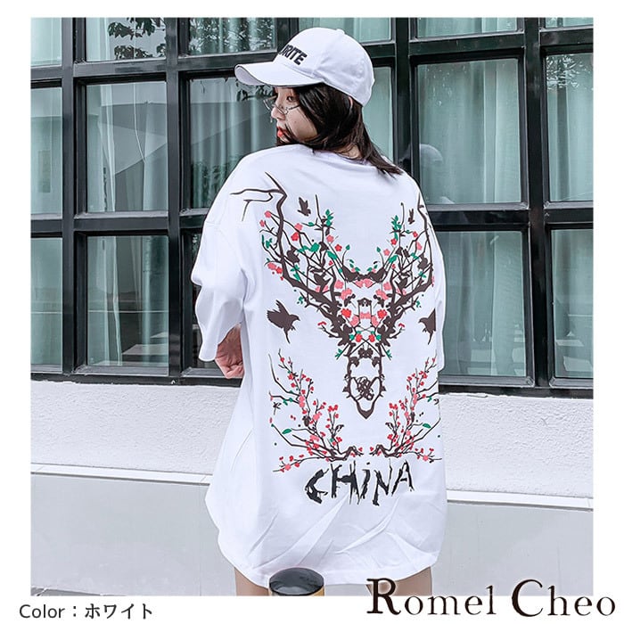 RomelCheo CHINA ビッグTシャツ 半袖 Tシャツ オーバーサイズ ビッグ