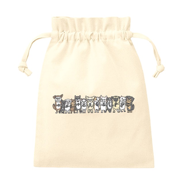 コットンフリル巾着（M）（デザイン：シシマルGメン様）