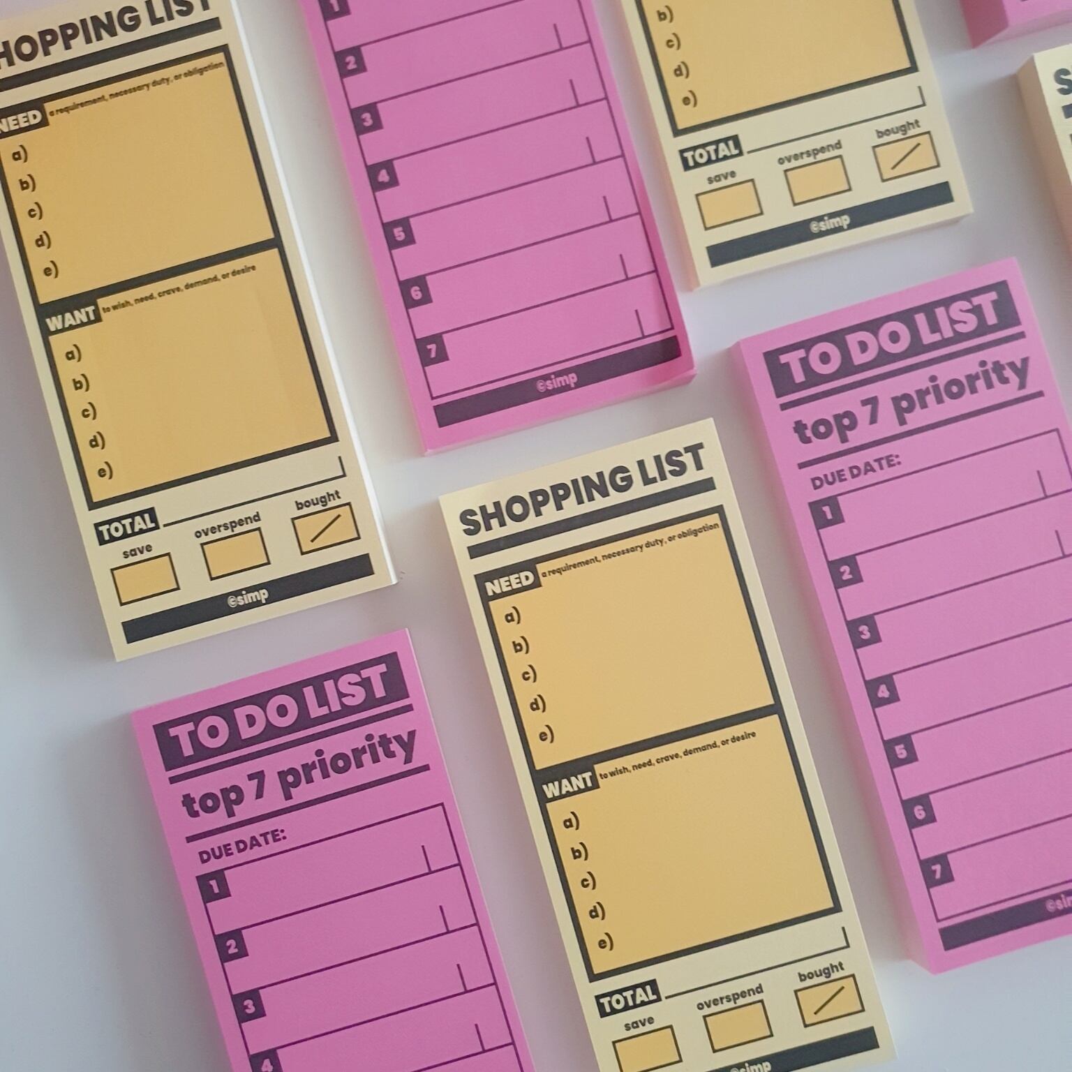 simp】メモ帳 LIFE PATTERN（TO DO LIST , SHOPPING LIST） | 韓国文具
