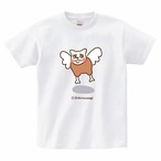 Tシャツ　どでかイラスト　ちわわやきとり　そんな目でこっち見ないで　ほんわか　ホワイト　S/M/L/XL