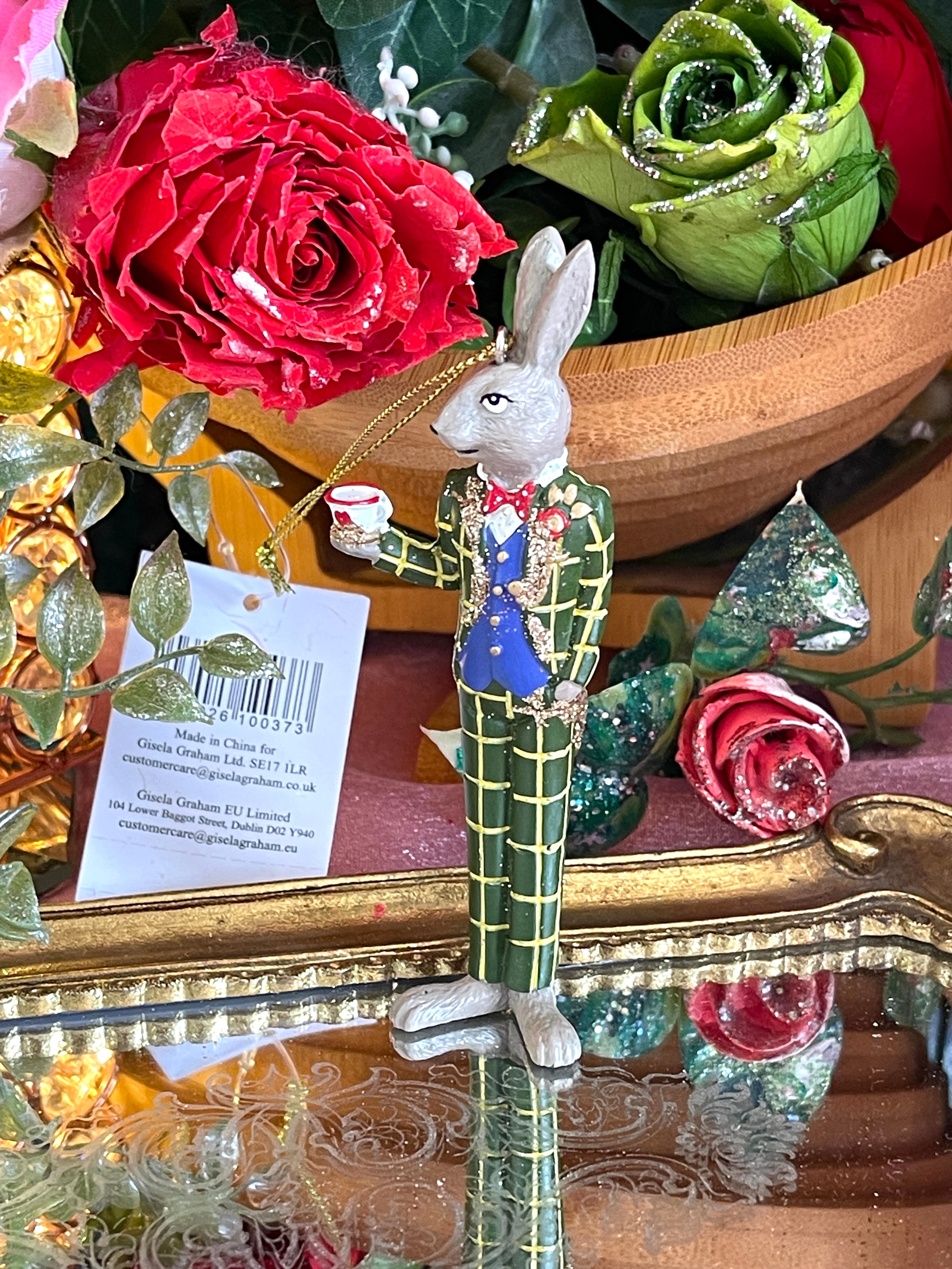 ◆2025新作◆アリス◆オーナメント◆三月うさぎ◆不思議の国のアリス『GISELA GRAHAM』LONDON◆◆英国