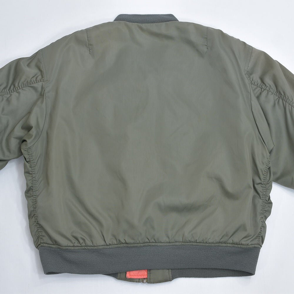 激レア 古着vintage UPS MA-1 フライトジャケット セージグリーン 80～90s グッドフェード TRAY-UP トレイアップ MA-1 フライト