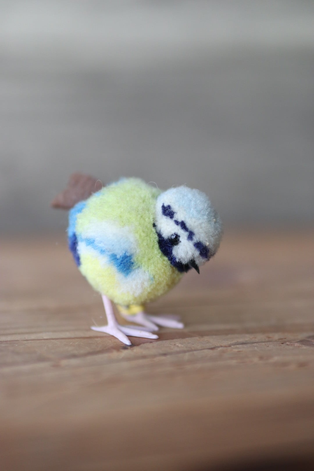 アンティーク シュタイフ ポンポンシリーズ ブルーの小鳥