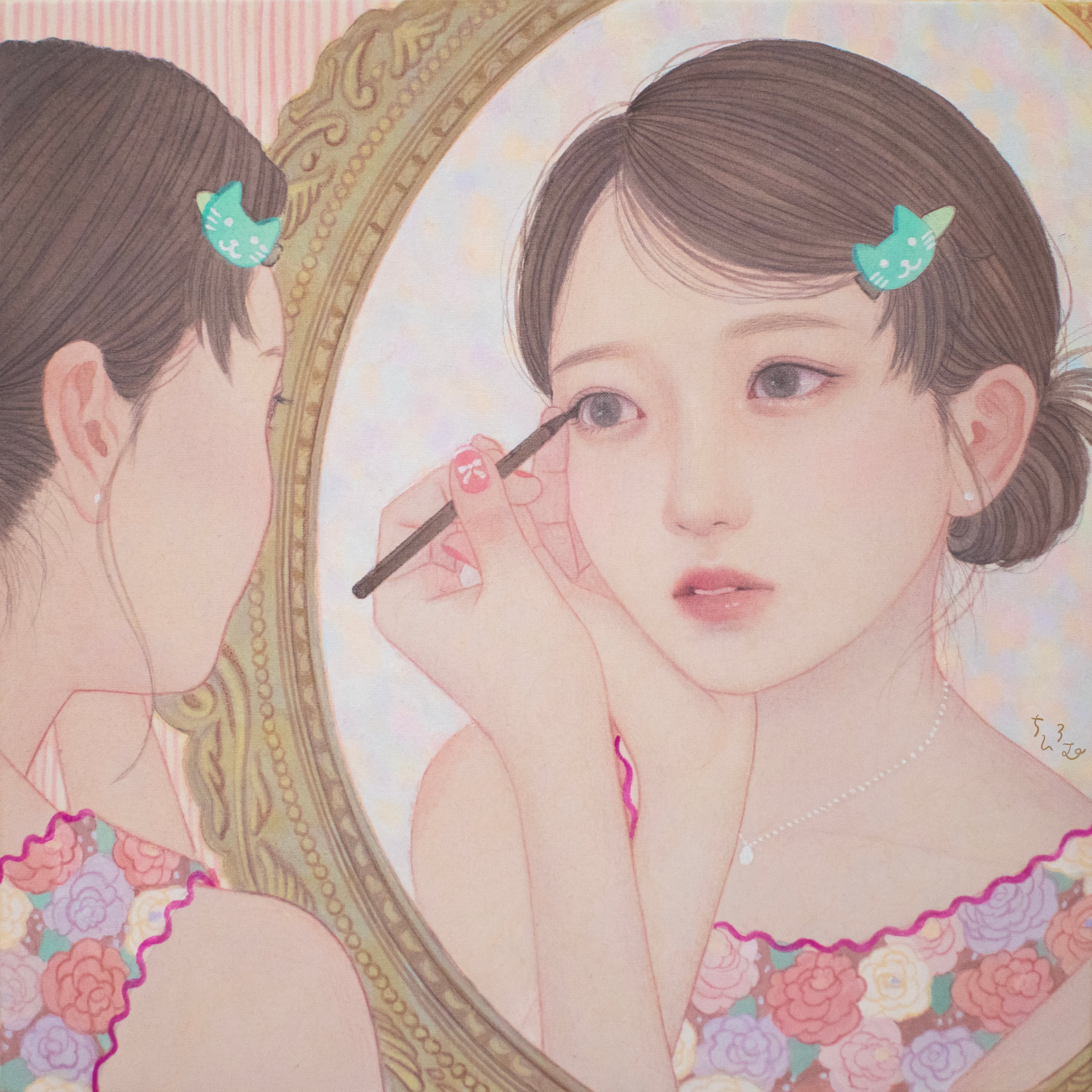 むらまつちひろ、「脳しんとう」、希少画集・額装画、日本製・新品額縁 個展 | artproduce