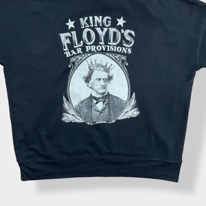 【CANVAS】企業系 企業ロゴ King Floyd's Bar Provisions ワンポイントロゴ バックプリント パーカー プルオーバー スウェット フーディー hoodie S 黒 us古着