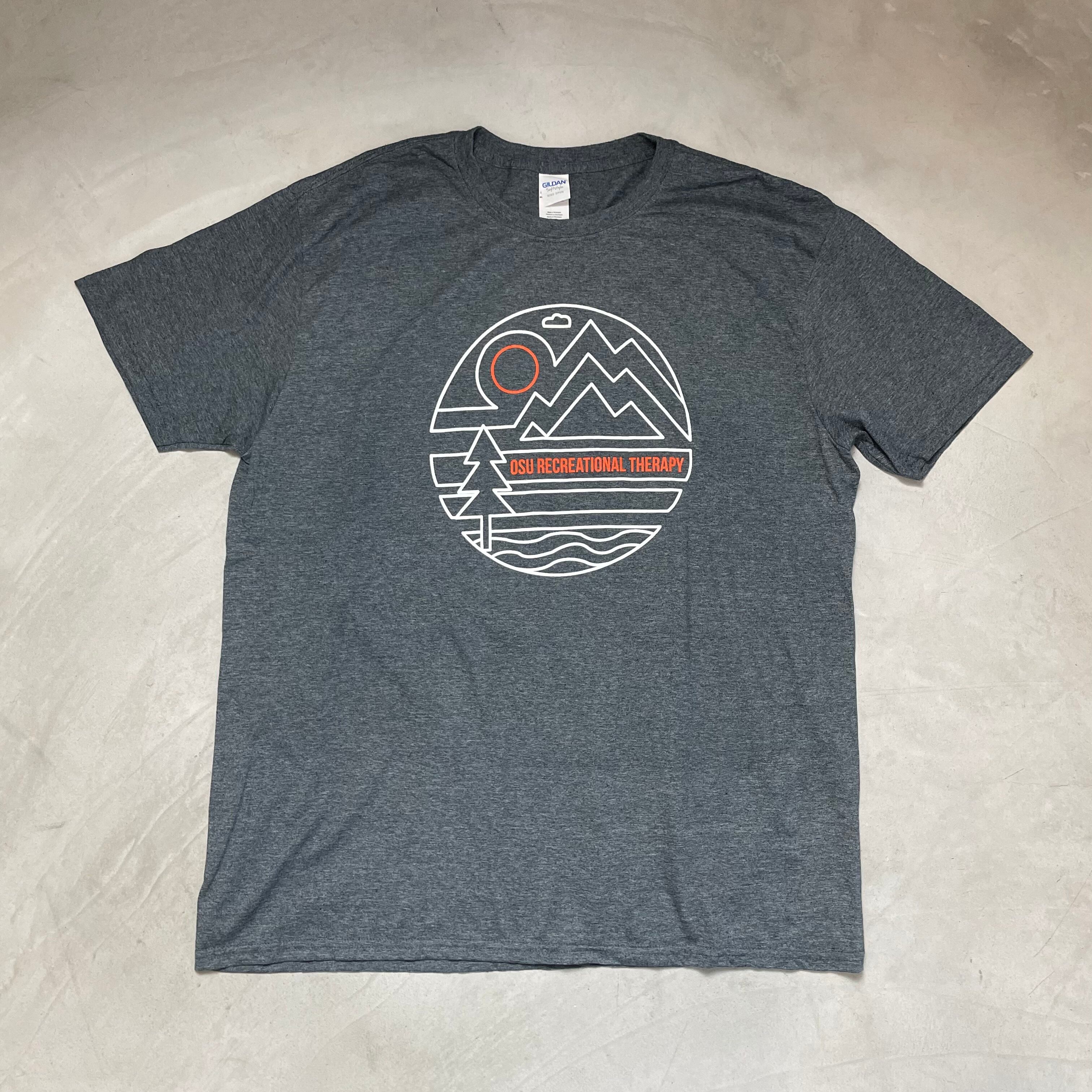 プリント Tシャツ メンズM 古着 グレー【Tシャツ】