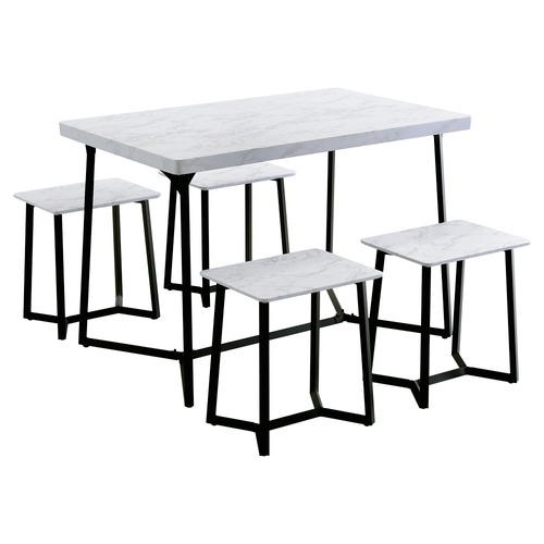 大理石調 ダイニング 5点セット テーブル幅108cm テーブル チェア