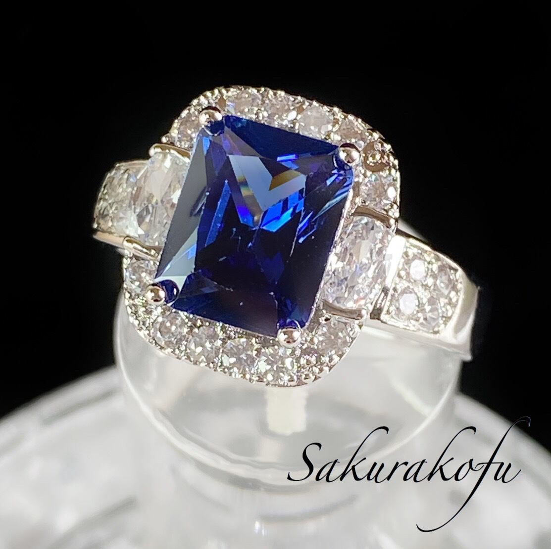 D047 プリンセスリング おおぶりサファイア レディース 指輪