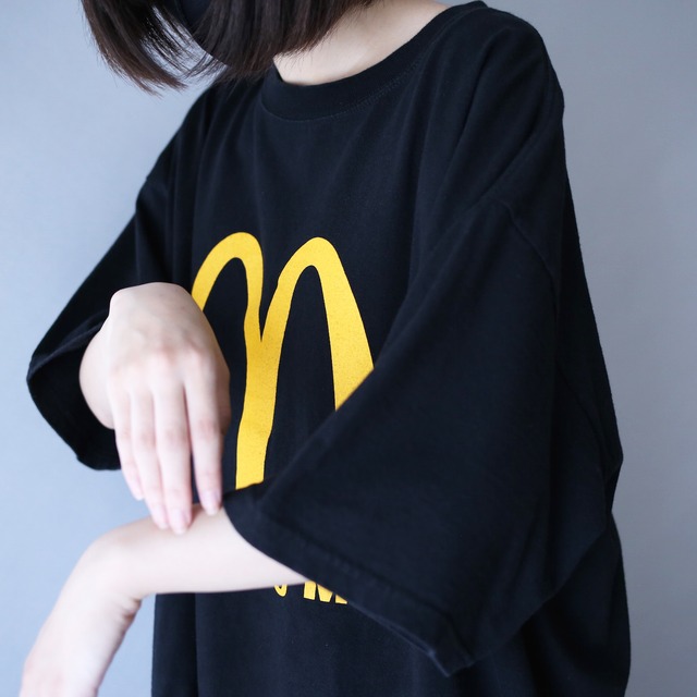 "M Big Mac" front and back printed XX over silhouette h/s tee