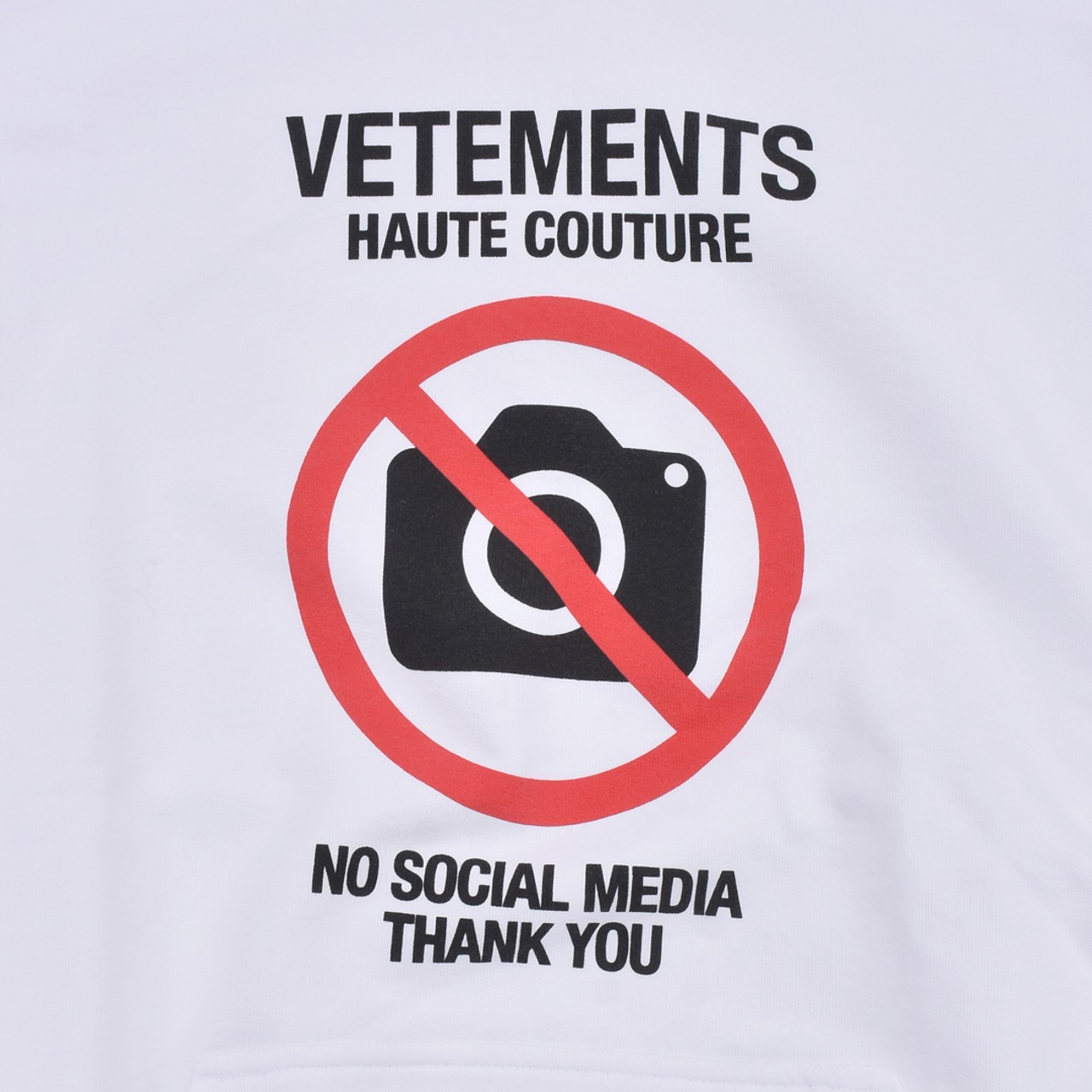 【VETEMENTS】NO SOCIAL MEDIA COUTURE HOODIE(WHITE) - 4