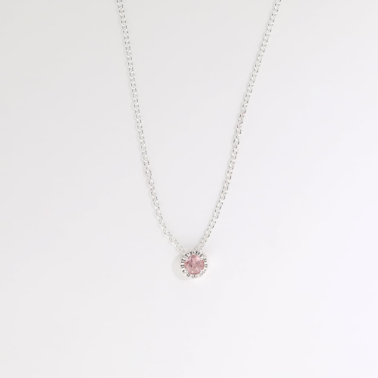 バースストーンネックレス|シルバー925|誕生石/ピンクトルマリン/10月|MG-004
