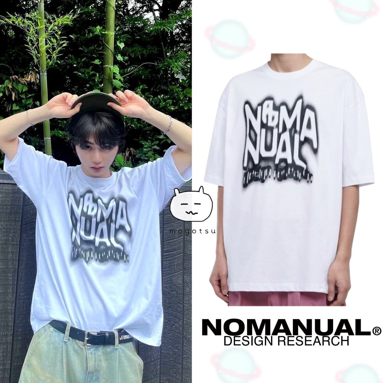 ☆BOYNEXTDOOR テサン 着用！！【NOMANUAL】BUZZ T-SHIRT - WHITE | もごつ