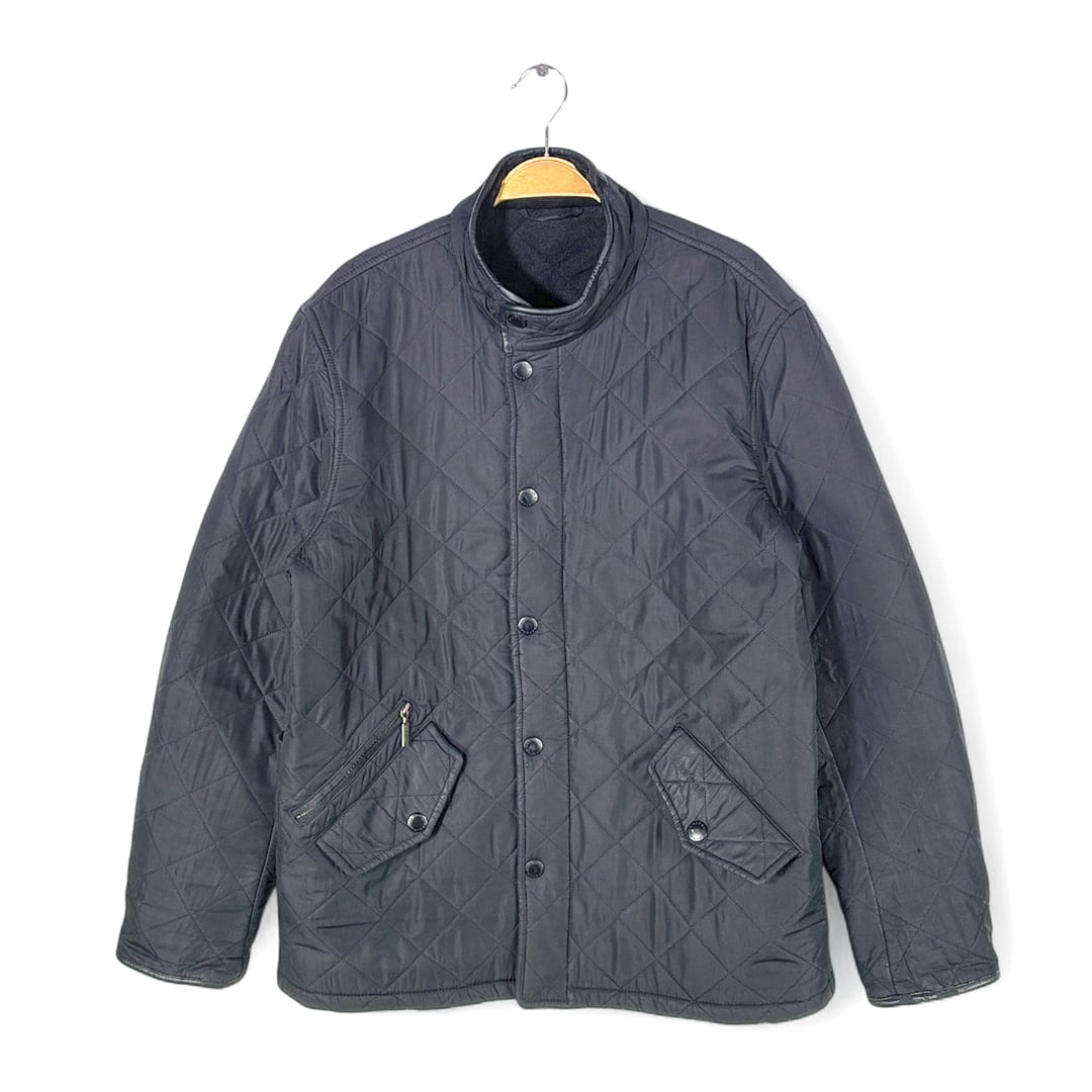 バブアー パウエルキルテッドジャケット ブラック キルティングジャケット BARBOUR サイズM 古着 DZ0752