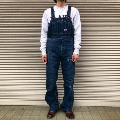 90s USA製 Big Smith オーバーオール ヴィンテージ デニム M ブルー サロペット つなぎ ワークパンツ ビッグスミス ペインターパンツ 80s