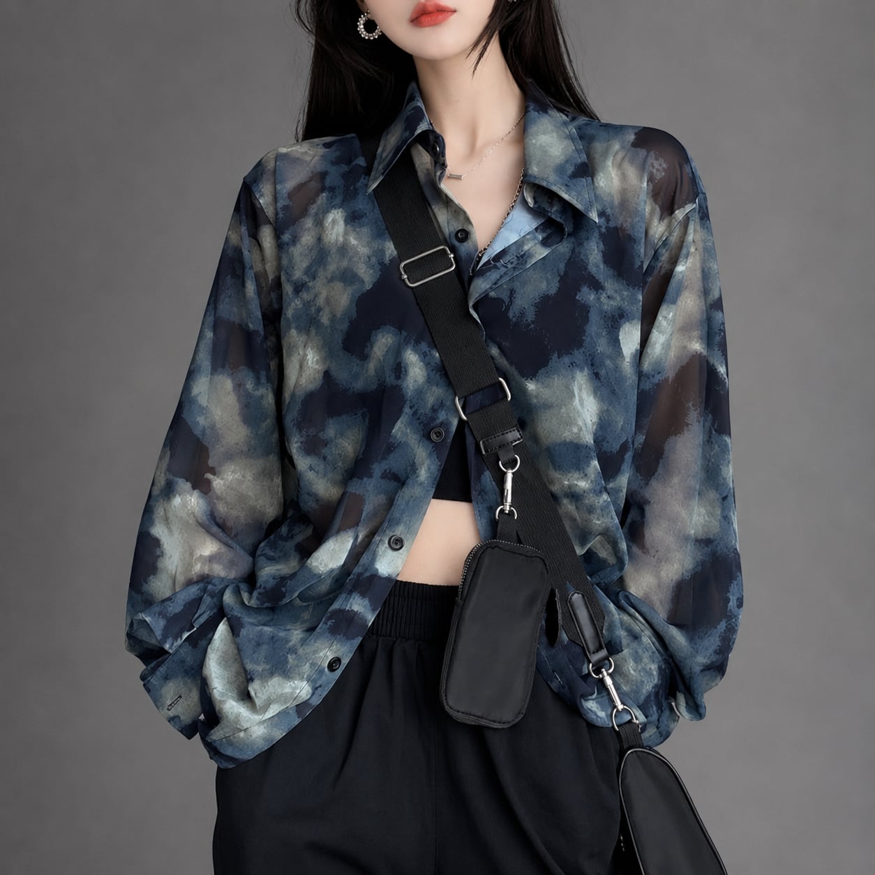 sheer tiedye shirt / l0413