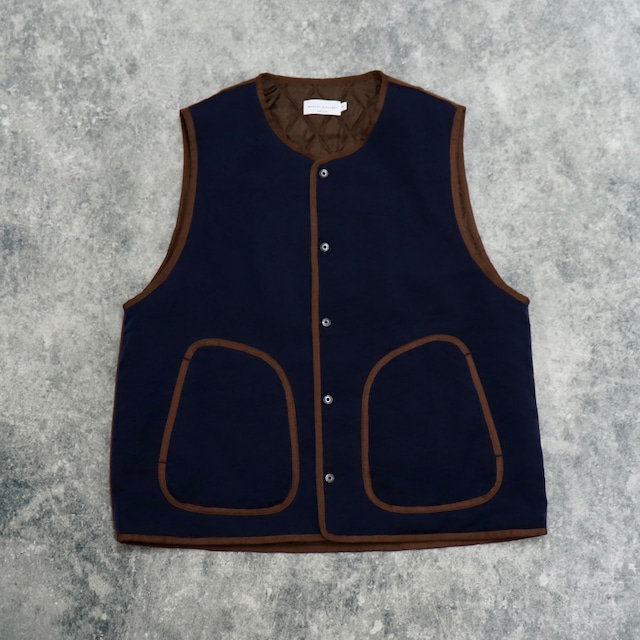 【MANUAL ALPHABET】NYLON TWILL MILITARY VEST (NAVY) マニュアルアルファベッド ナイロンツイルミリタリーベスト