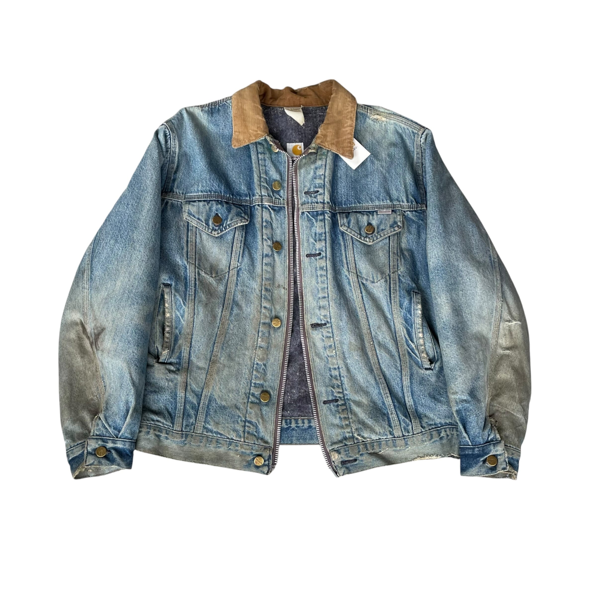 1980s Carhartt Blanket Denim Track Jacket "Zip Custum"
