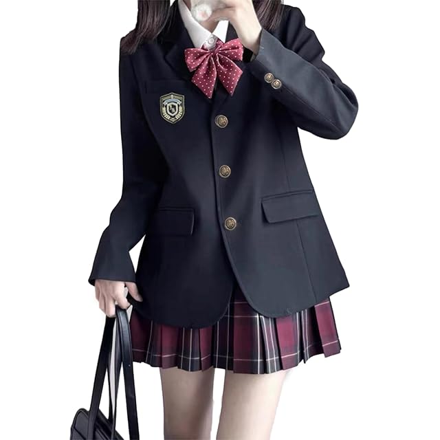 QOOLYㅤ] 女子高生 制服 リボン ブレザー スカート チェック セット 5