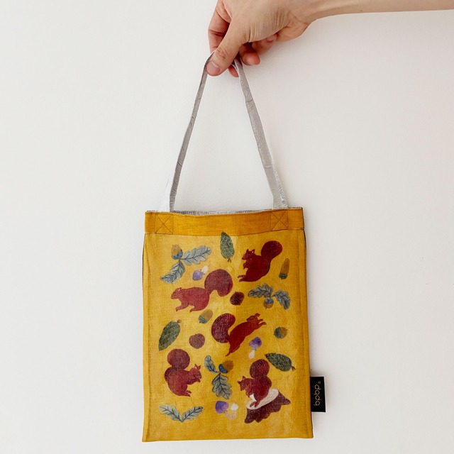 【松尾ミユキ】BOIL LAYERED MINI TOTE BAG ボイル生地 レイヤード ミニトートバッグ -SQUIRRELL-